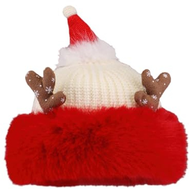 TAGVO Bonnet Noel Adulte Chapeau de Père Noël Luxe Costume de Chapeau de Noël en Peluche Bonnet de Noel Ornements de Noël