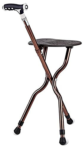 Siège de canne léger et réglable en hauteur avec lumière LED, capacité de 136,1 kg, tabouret pliable en alliage d'aluminium pour personnes âgées à 3 pieds, siège de canne de marche pour personnes de