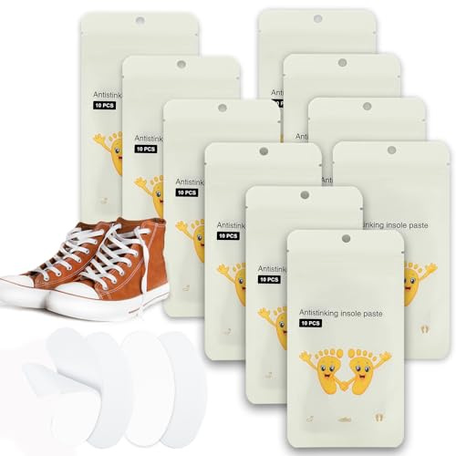 100pcs Shoe Deodorizing Stickers, Natural Shoe Odor Removal Stickers, Deodorizing Stickers for Shoes(white)