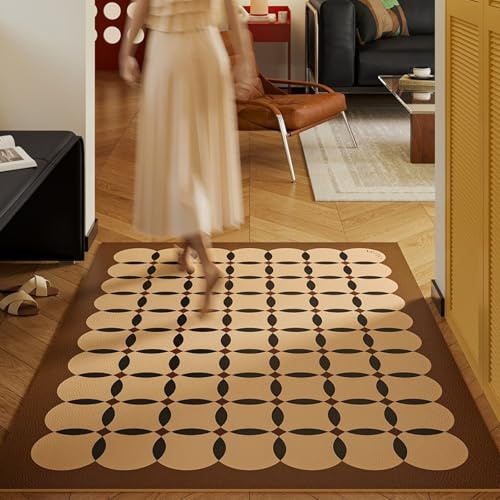Alfombra Cocina 50X80Cm+50X160Cm Negro Marrón Modernas Lavables Alfombras De Cocina Antideslizantes, Antiincrustante, Duradero,Anti Fatiga para Salón, Dormitorio,Baño, Pasillo