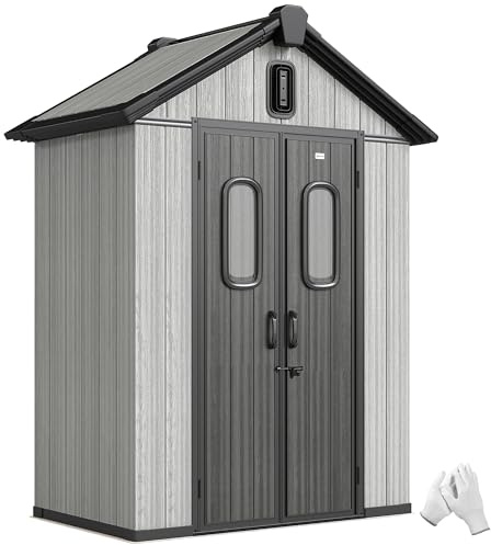 Outsunny Casetta da Giardino 1.3m² con Pavimento Telaio Metallo Grigio