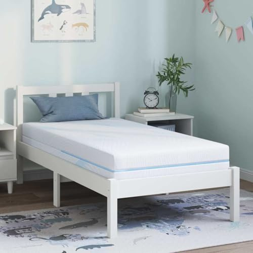 Vanitopaz Medelfast madrass, 80 x 160 cm, vit, minnesskum med 7 zoner, rullmadrass för vuxna, för rygg och sidosovare, som sovunderlag