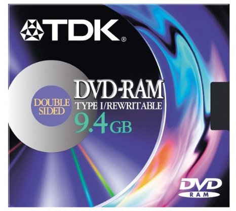 TDK Double Sided DVD-RAM Type 4 /Rewritable 9.4GB DVD (1 pack)