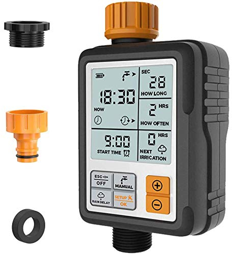 Programador de Riego Automatico Kazeila Temporizador de Agua Riego Mangueras Controlador Digital Programable para Rociador de Jardín Sistema de Irrigación con Temporizador