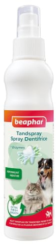BEAPHAR – Spray Dentifrice – Nettoyage des Dents du Chien et du Chat sans brossage ni rinçage – Combat la Plaque Dentaire, la Formation de tartre, et la Mauvaise haleine – Flacon 150 ML