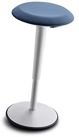 Sedus Se:Fit Color, ergonomischer Bürohocker, Sitz-/Stehhilfe, perfekte Ergänzung für höhenverstellbare Schreibtische (Blau, Gestell Weiß)