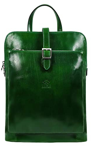 Time Resistance Rucksack aus Leder - Umwandelbar zu Schultertasche - 100% Lederrucksack - Vintage Rucksack für Damen