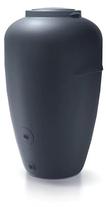 Ondis24 Regenwassertonne Regentonne Wasserfass Regenspeicher Wasserbehälter Amphore Anthrazit aus Kunststoff mit 440 Liter Fassungsvermögen (440 Liter)