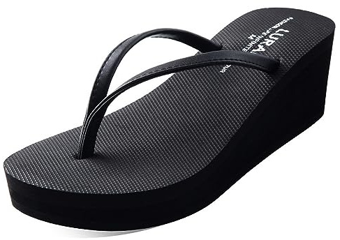 New front Sandales Compensées pour Femmes Simple et élégant Léger et Confortable Options Estivales Loisir Vacances à la mer Loisirs à la Maison Extérieures Intérieures Sandales,Noir,40