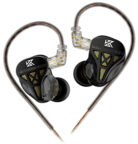 keephifi KZ DQS IEM KZ Auriculares in Ear con Cable KZ in Ear Monitor, Controlador dinámico, Auriculares con Cable in Ears, Auriculares semiabiertos con Graves Alta fidelidad HiFi bajo 2 Pines 3.5mm