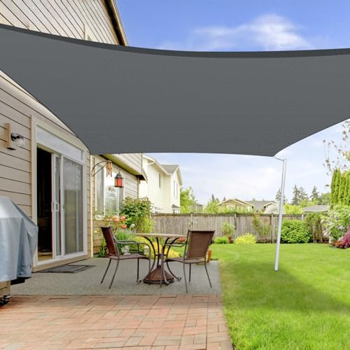 LOVE STORY Toldo Vela de Sombra 3x4m Rectangular Antracita Toldos,Toldo de Tela Sombra Curvada,Transpirable Permeable (HDPE) con Protección 95% UV para Patio Exterior, Porche, Jardín
