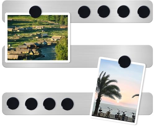 DUJEQM Lavagna Magnetica da Parete - 3 Pezzi di Strisce Magnetiche, Lavagna Magnetica Frigo con 10 Magneti Nero, Lavagnetta Magnetica Autoadesivo, Bacheca Magnetica per Calamite, Foto e Promemoria