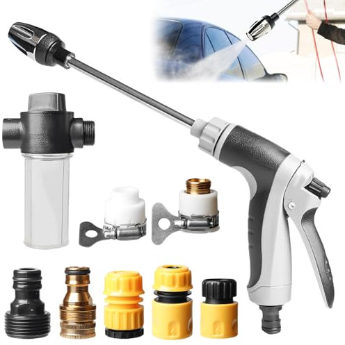 Pistola de agua de alta presión, Turbo Washer para manguera de jardín, pistola rociadora con mango, manguera de jardín de alta presión profesional para lavado de coches, riego de jardín