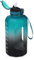 GLEKGLEK Große Trinkflasche 2.2 Liter, Sport Trinkflasche Fitnessstudio mit Zeitmarkierung für Arbeit Bewegung Camping (Grün Schwarz)