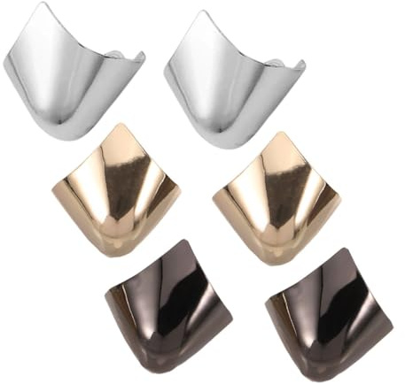 Veemoon 3 Pairs High Heel Tip Protectors Metal Shoe Caps Protector Covers for Pointed Shoes Heads Repair Replacement Tips for Fashionable Pumps