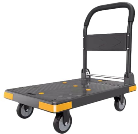 Chariot à plateforme pliable robuste en acier robuste avec roues pivotantes pour une mobilité facile, chariot de transport polyvalent pour la maison et l'extérieur