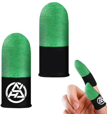 Finger Sleeves - Andningsbara tumskydd | 2- set | mobilspelfingerbarnsängar, smidig pekkontroll, antisvettspeltillbehör för smartphones Surfplattor Esportsspelare [ ] [A