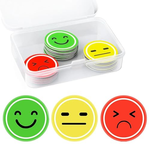 30 Pièces Aimants Smiley pour Frigo 25 mm Rond Aimant Frigo avec Boîte de Rangement Lettre Magnetique Enfant Idéal pour Une Communication Créative à L'école au Travail et au Quotidien