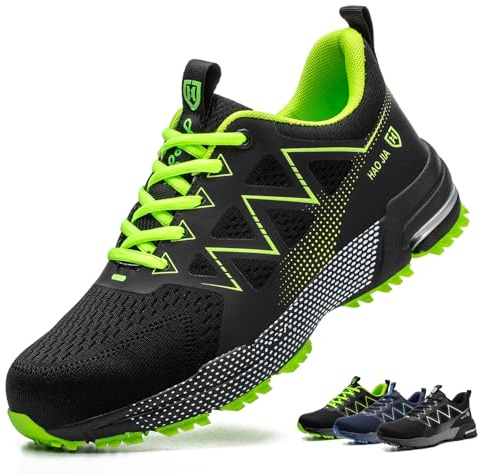 Zapatos de Seguridad para Hombre Mujer Antideslizante Zapatillas de Trabajo Ligero Comodo Transpirable Calzado de Seguridad con Punta de Acero