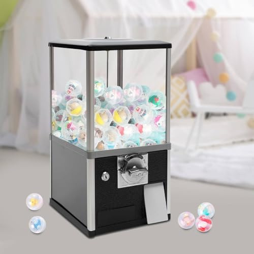 tuggummiautomat, Godisautomat Liten varuautomat Myntstyrd Gumball Varuautomat Prismaskin Machine Julfest Födelsedagsfest,Röd(Black)