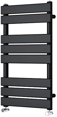 NRG Flat Panel Heated Towel Rail Radiator Rad Warmer, 800x450 Black