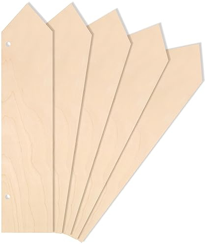 Creative Deco 5 x Große Holzzeiger Wegweiser Pfeil Anhängers | 40 x 9 cm | Blanko Holzschild zum Aufhängen | Holzbrett Ausschnite für Dekorieren Geschenk & Decoupage | Holz Türschild Schild