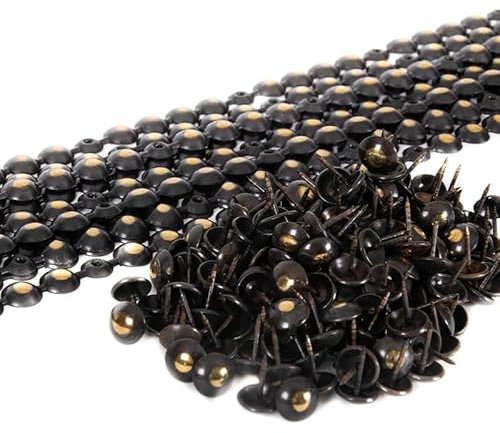 10 bandes de clous tapissier + 180 clous - Lentille Fer - Bronze renaissance - Ø11mm - Clous tapissier en bande