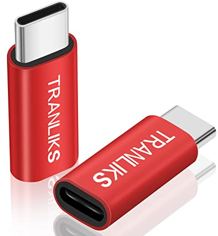 TRANLIKS Adattatore Lightning USB C, 2 Pezzi Adattatore Lightning femmina verso USB Type C maschio, Solo Per la Ricarica (Audio e dati non supportati)