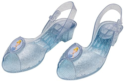 Cinderella Jelly Shoes, Official Disney Princess Costume Shoes with Rapunzel Emblem, Kids Size 11/12 Medium