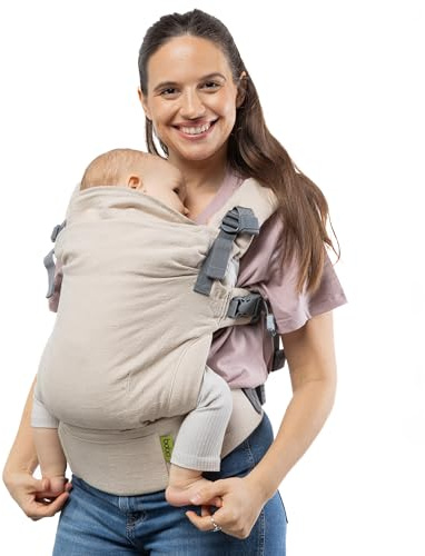 Boba X Mochila Portabebés Ergonómica de Lino - Porta Bebés Ajustable para Recién Nacidos y Niños Pequeños (3 a 20 kg), Porteo Seguro - Linen Pampas