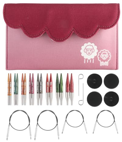 KnitPro Dreamz Lot de mini aiguilles circulaires interchangeables 5 cm 8 tailles (3 mm à 6 mm)
