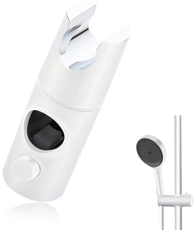 Support de pommeau de douche de rechange rotatif à 360 ° - Support de douche réglable pour tringles de douche de 24 mm (blanc)