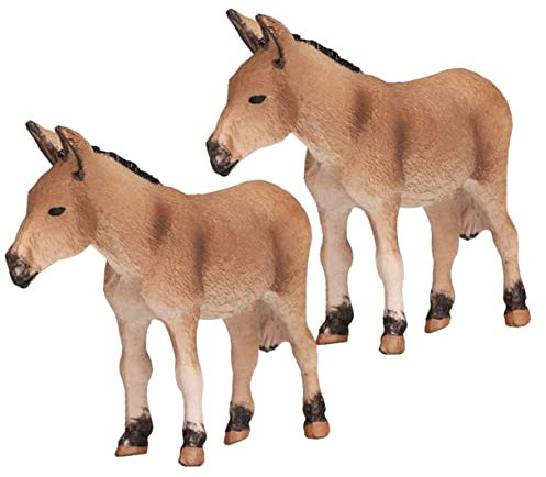 Abaodam 2 Stücke Simulierter Esel Tierspielzeug Dschungeltierfiguren Für Wilde Tiere Nutztiere Zoo Tiere Hirschfiguren Tiere Zoo- Spielzeugtiere Brown Plastik