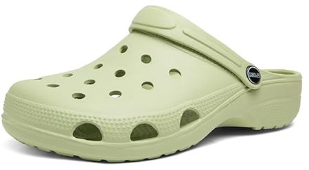 Huayuehong Zuecos de jardín para Hombre y Mujer, Sandalias de Malla Transpirable Active Mule Unisex, Zuecos clásicos, Antideslizantes, Pantuflas de Verano para Exteriores, Green, 40 EU