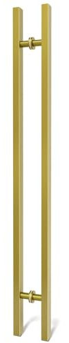 LVYIHAN Gold Square Barn Door Handles 30/60/90/120/150 Cm, Pull Push Long French Door Handle Double Sided, Large Front Exterior Shower Door Pull Handles