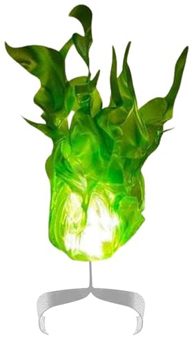Xoeryoy Fuego Falso Halloween Realista Flotante iluminada Bola de Fuego 3D Artificial Fake Flame Light Green Halloween Props para el Cosplay de Fiesta en casa