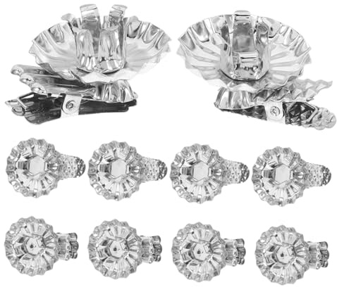 Alipis 20 Piezas Clips para Velas de Metal Resistente Soporte para Candelabros Decoración de Árbol de Navidad Plata Vintage de Tipo C y Tipo