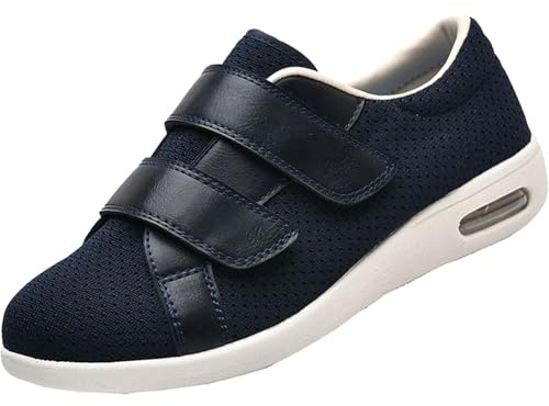 Générique Chaussures pour Diabétiques Chaussons pour Œdème des Pieds Enflés Chaussures Orthopédiques pour Personne Âgée Pieds Gonflés Arthrite Oedème Santé Chaussure(Dark Blue,54 EU)