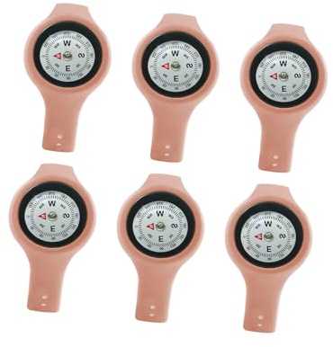 Wsdsgz 6 brújulas portátiles a prueba de golpes de alta precisión, relojes para camping, senderismo, viajes, equipo de navegación, multifuncional, reloj de navegación para acampar