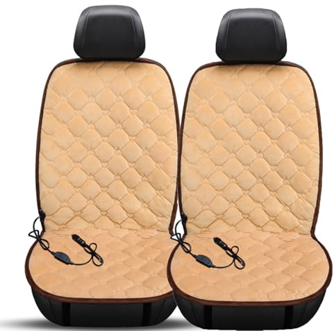 2pcs Heated Car Seat Cushion with Anti Slip Design, Stable and Comfortable, Fast Heating Suitable for The Driver and Passenger Seats of The Car(Beige)