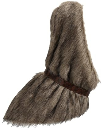 KASFDBMO Gilet da uomo in pelliccia sintetica con cintura medievale pelosa gilet cappotto per feste di Halloween LARP Cosplay costume medievale in pelliccia sintetica gilet cappotto Outwear, C, L