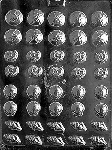 Grandmama's Goodies N033 Tiny Shell Assortment Chocolate Candy Soap Mold with Exclusive Molding Instructions