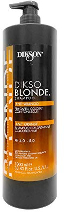 Anti-Orange-Shampoo Diskson Blond, ideal für blondes und weißes Haar, neutralisiert unerwünschte Reflexe aus rotem Kupfer und Orange dank der blauen Antiorange Pigmente 1000 ml