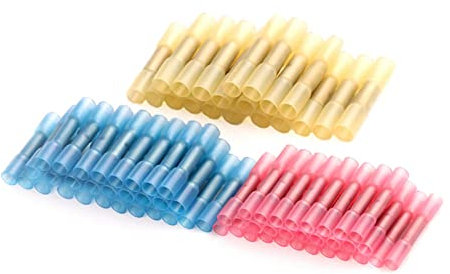 100PCS Heat Shrink Butt Connectors Solder Seal Terminals, Insulated Waterproof Marine Automotive Copper Wire Electrical Kits Electrical Wire Crimp Connector Assortment 10-22 AWG with case