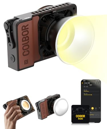 Videolampa, COLBOR W60 60 W bärbar kontinuerlig belysning 345 g CRI97+ för inomhus- och utomhusfotografering intervjuer live-streaming, videofotografering LED-ljus
