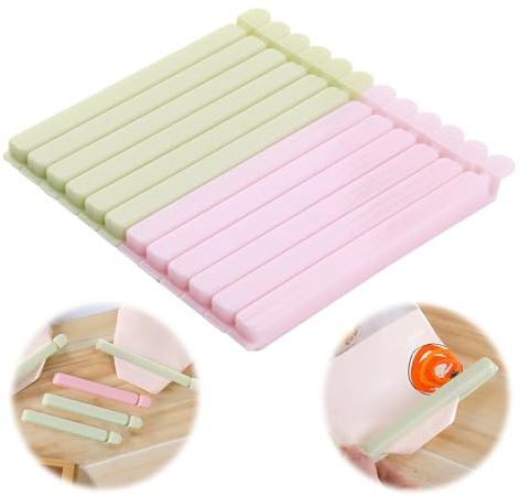 12 Piezas Pinzas Bolsas Alimentos, 15.4 cm Extra Grande Cierra Bolsas Plástico Sellado Clip de Sellado de Plástico Multicolor para Cocina y Oficina, Conserva la Frescura de Snacks y Alimentos