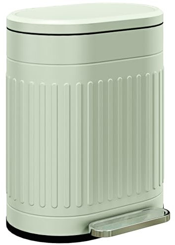 HOMCOM 20 Litre Pedal Bin, Fingerprint Proof Kitchen Bin with Soft-close Lid, Metal Rubbish Bin with Foot Pedal and Removable Inner Bucket, Light Green