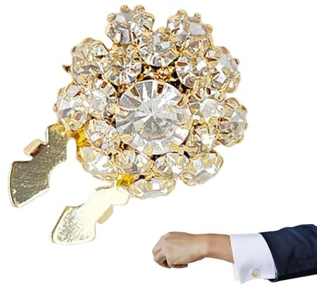 4 piezas cubiertas de botones de diamantes de imitación para mujeres, clips de botones de camisa desmontables, joyería de botón con clip decorativos para manualidades, accesorios de camisa
