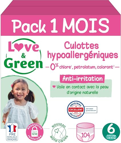 Love & Green - Bragas hipoalergénicas y ecológicas T6 x 26