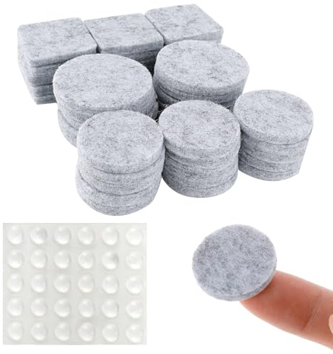 70 PCS Felt Pads, Anti Scratches Furniture Pad Assorted Sizes Chair Leg Reduce Noise Chair Pads Floor Protectors Sofa Feet for Furniture Legs Door Handle (Gray)
